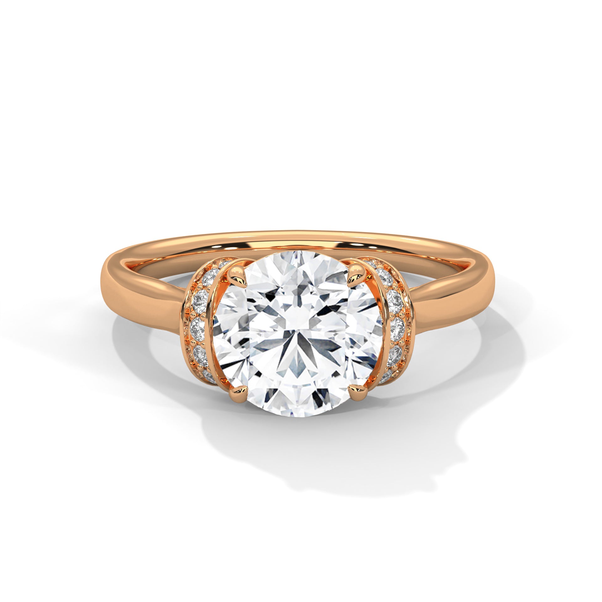 Graceful Embrace 1CT Round Lab-Grown Diamond Engagement Ring | 1.11 CTW